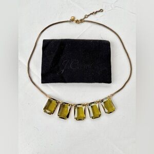 J. Crew Gold-tone Necklace w/ Olive 🫒 Colored Stones